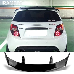 Spoiler for Chevrolet Aveo 2011-2014 Glossy Black Type TE Car Rear Trunk Wing Carbon Surface ABS Material Refit Accessories