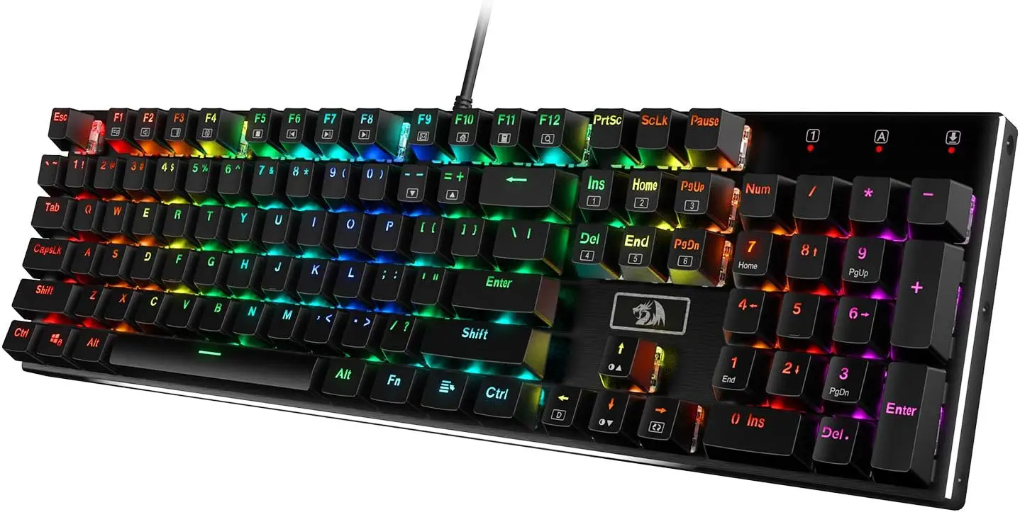 

RGB LED Backlit Wired Mechanical Gaming Keyboard, 104 Keys Hot-Swap with Aluminum Base and Noise Absorbing Foams, Brown Switch