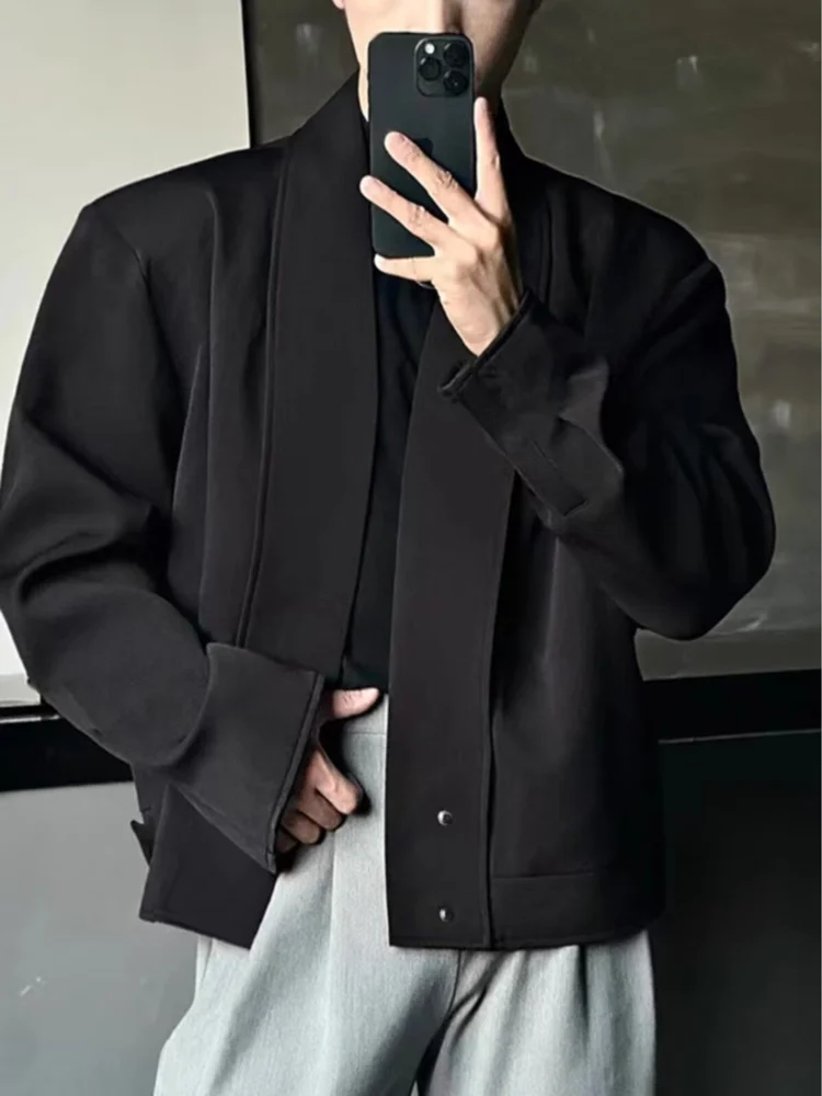 

Новый китайский костюм-жакет для мужчин, весна-осень, стильный, высококачественный, с эффектом утяжки, с подплечниками, в западном стиле.