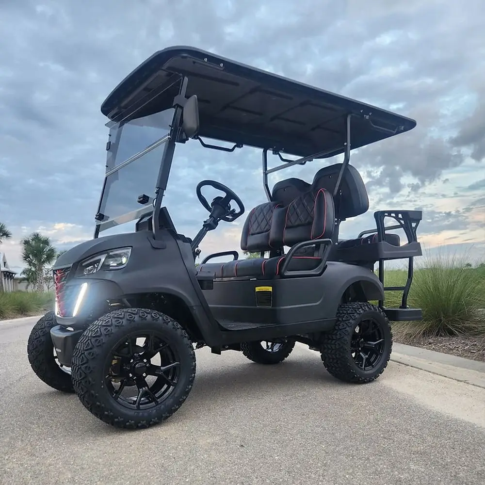 Max Load Capacity 6 Seater 7.5kW AC Motor Off-road Scooter 72V Lithium Battery Aluminum Wheels Electric Golf Cart