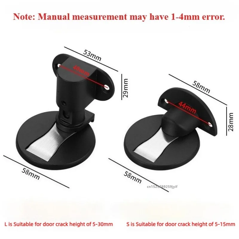 Adjustable Door Stop Punch-free Magnetic Door Stopper Alloy Anti-collision Door Holder Hidden Self-locking Doorstop Hardware