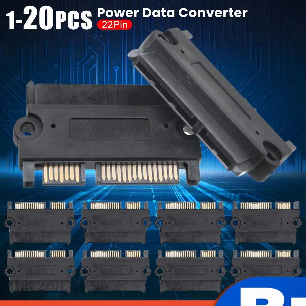 Adaptador de datos y alimentación SATA macho a hembra, convertidor de 22 pines, 7 + 15 macho a hembra, convertidor SATA a SATA, adaptador SATA a SATA, 1-20 unidades