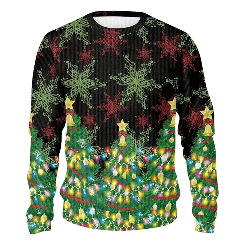Weihnachtlicher lustiger 3D-Druck Lebkuchenmuster Hässlicher Pullover Lebkuchenhaus-Design Pullover Niedlicher Cartoon-Sweatshirt – Detail 11