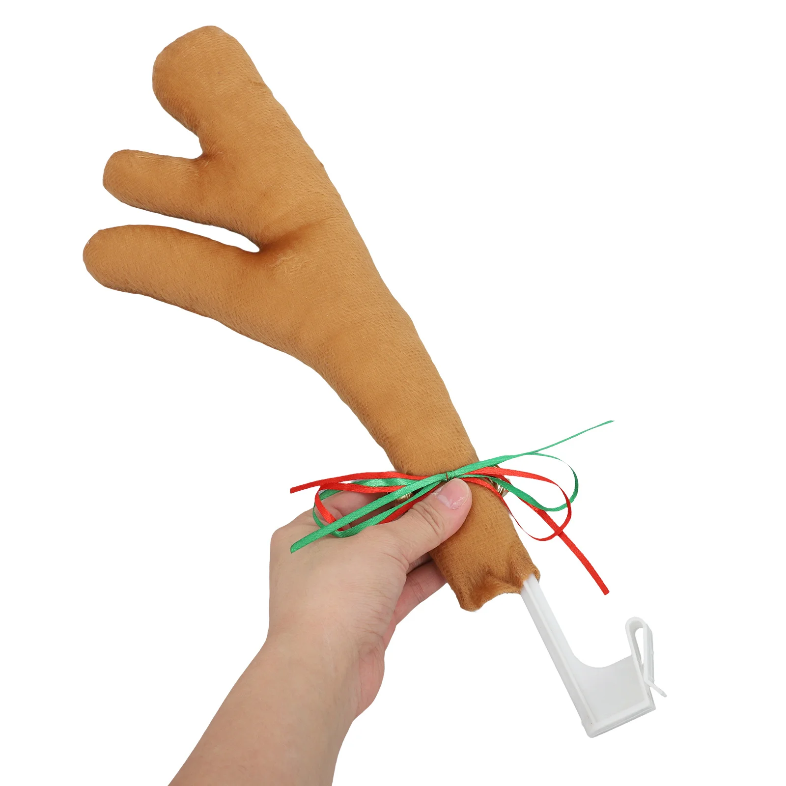 1 مجموعة عيد الميلاد سيارة قرون ديكور رائعة قرن الوعل الحلي مقاومة للتآكل تركيب مستقر عيد الميلاد موضوع سيارة الزينة