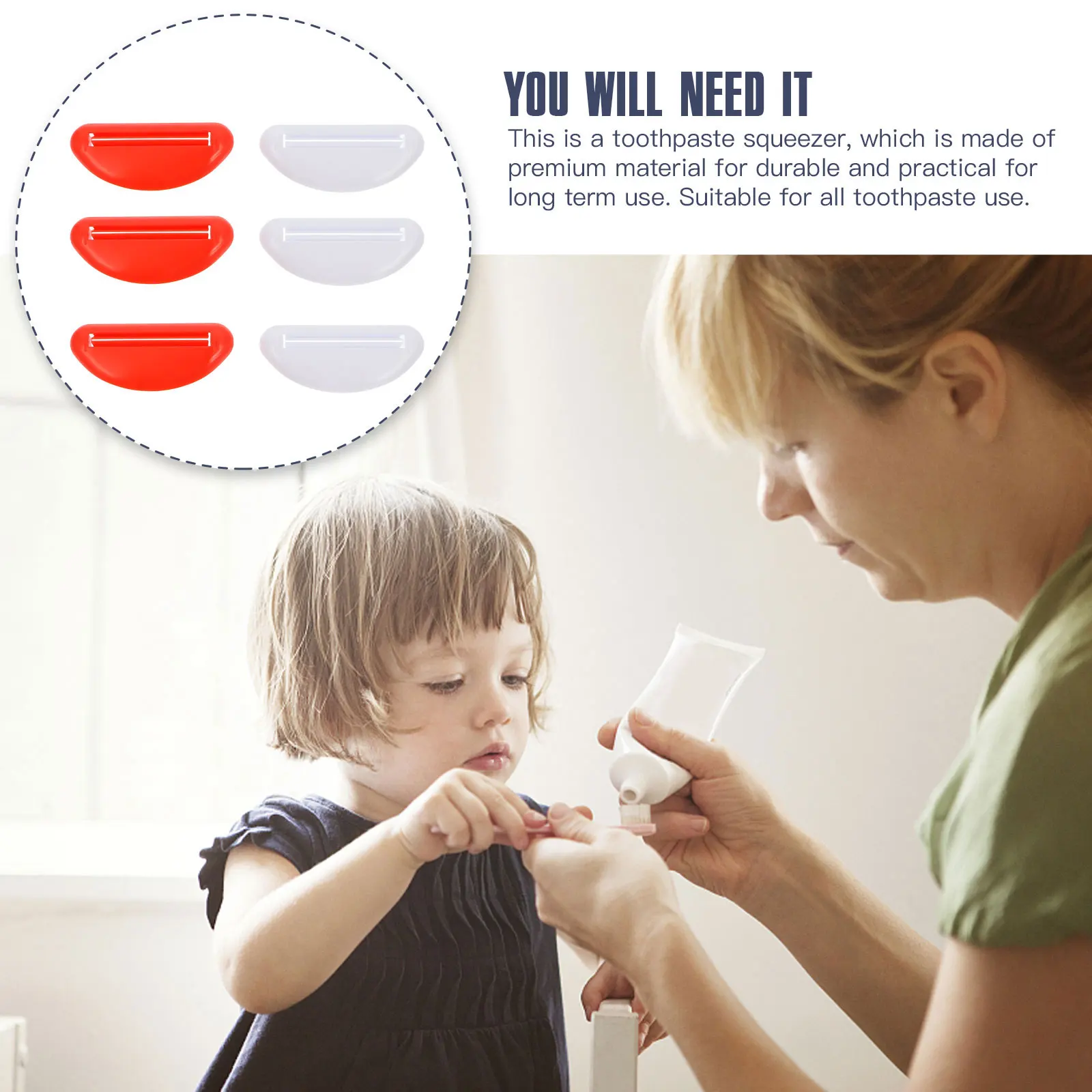 

6pcs Toothpaste Squeezer Home Bathroom Dispenser Tool Plastic Cream Cleansing Foam Squeezing Helper Durable Household