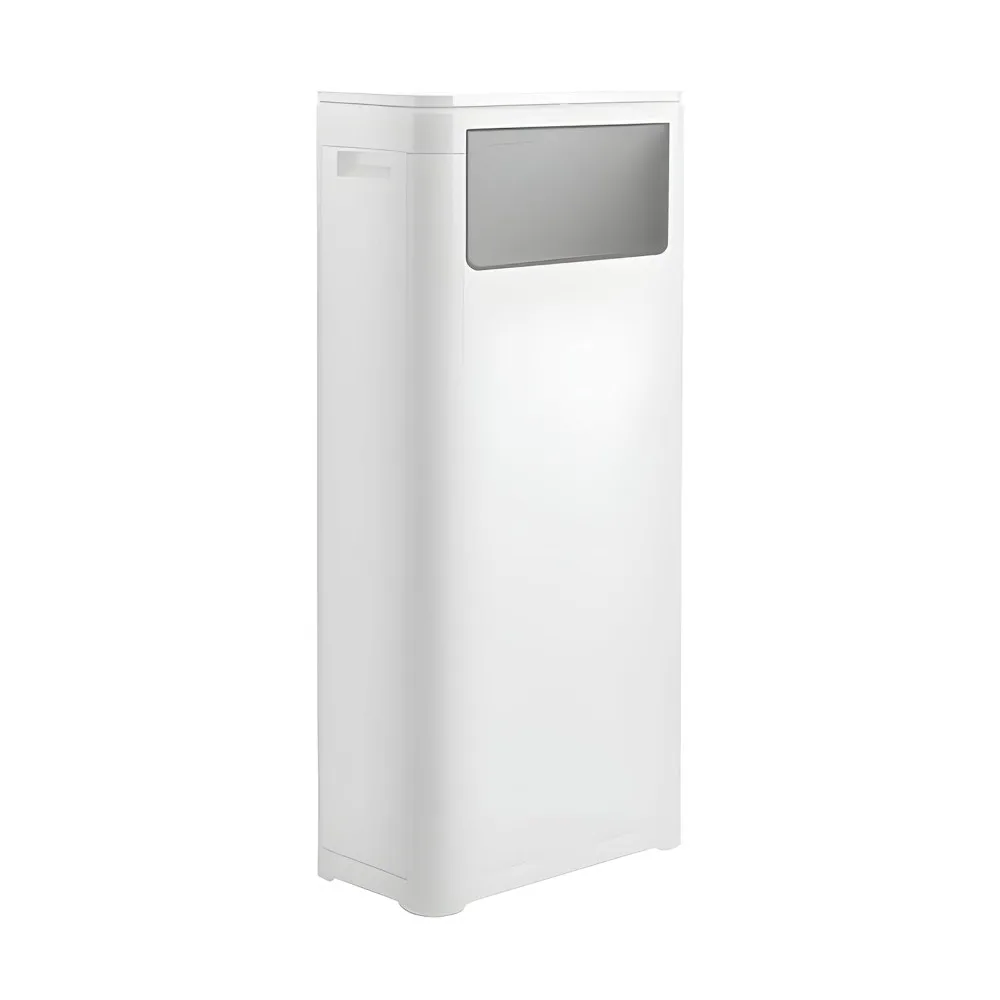 

Trash Can with Lid, Large Tall 8 Gallon Commercial Trash Can, Plastic Waste Bin with Press top Lid, White Garbage Can S