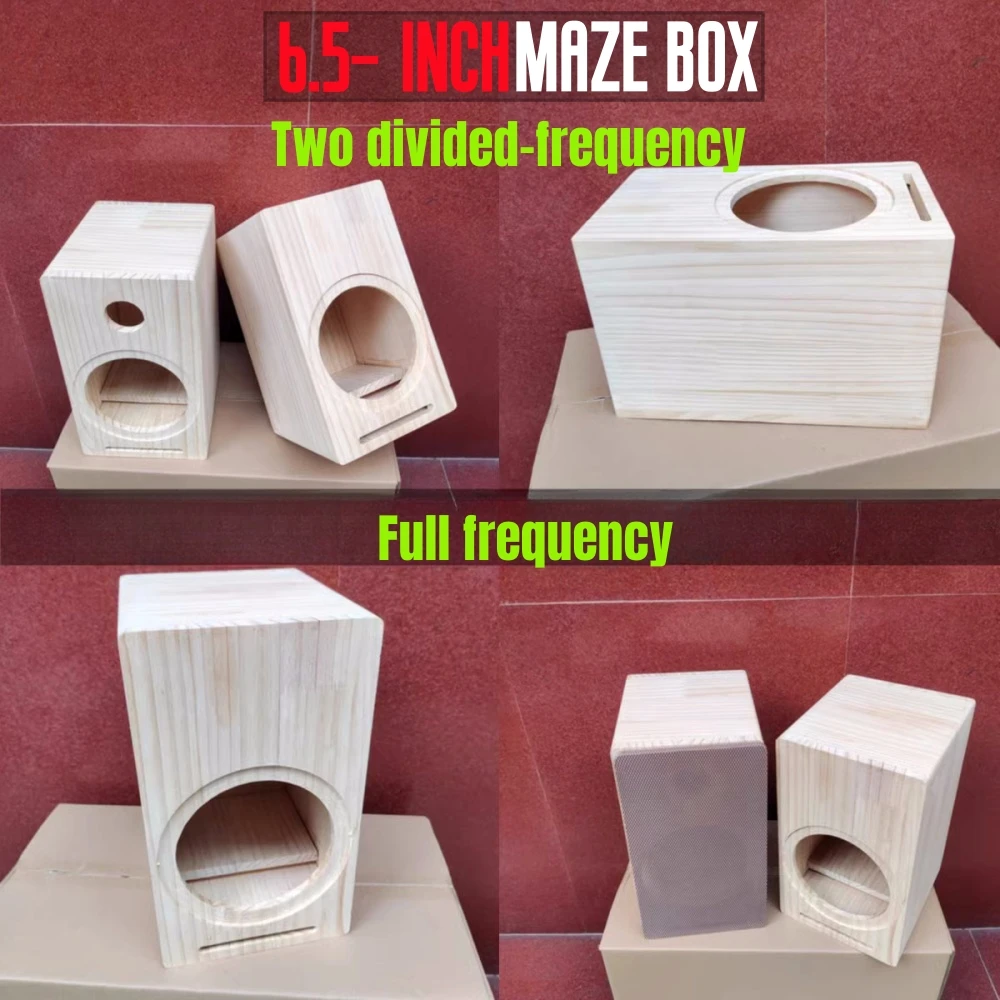 1Pcs Vehicle Audio Modification 6.5-inch Car/Home Speaker Housing Pure Solid Wood Two Division Frequency/Full Frequency Maze Box