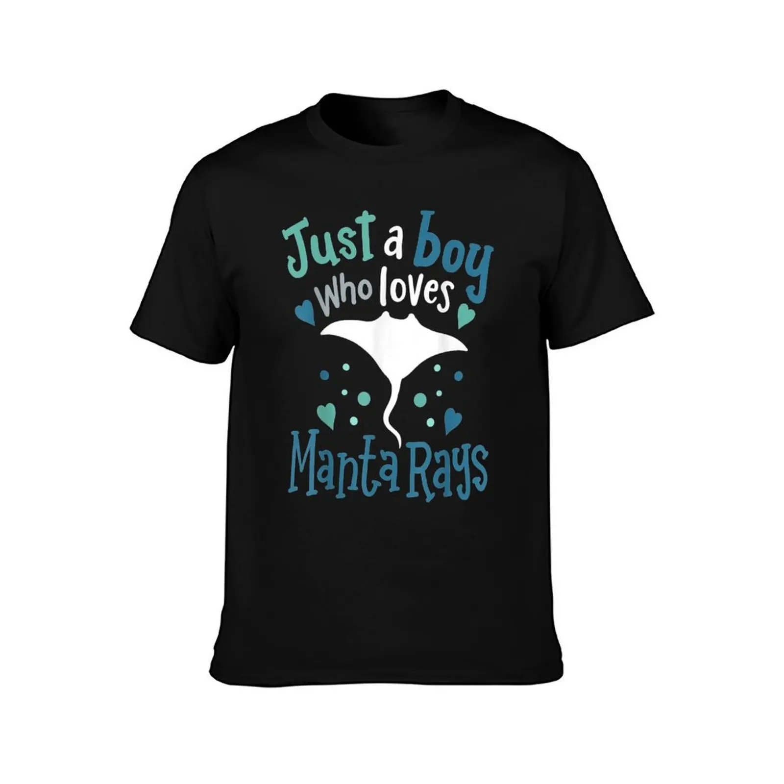 Manta Ray Just A Boy Who Loves Manta Rays Gift T-Shirt, Summer Casual Cotton Tee, Oversized Streetwear Tops, Unisex Men Women