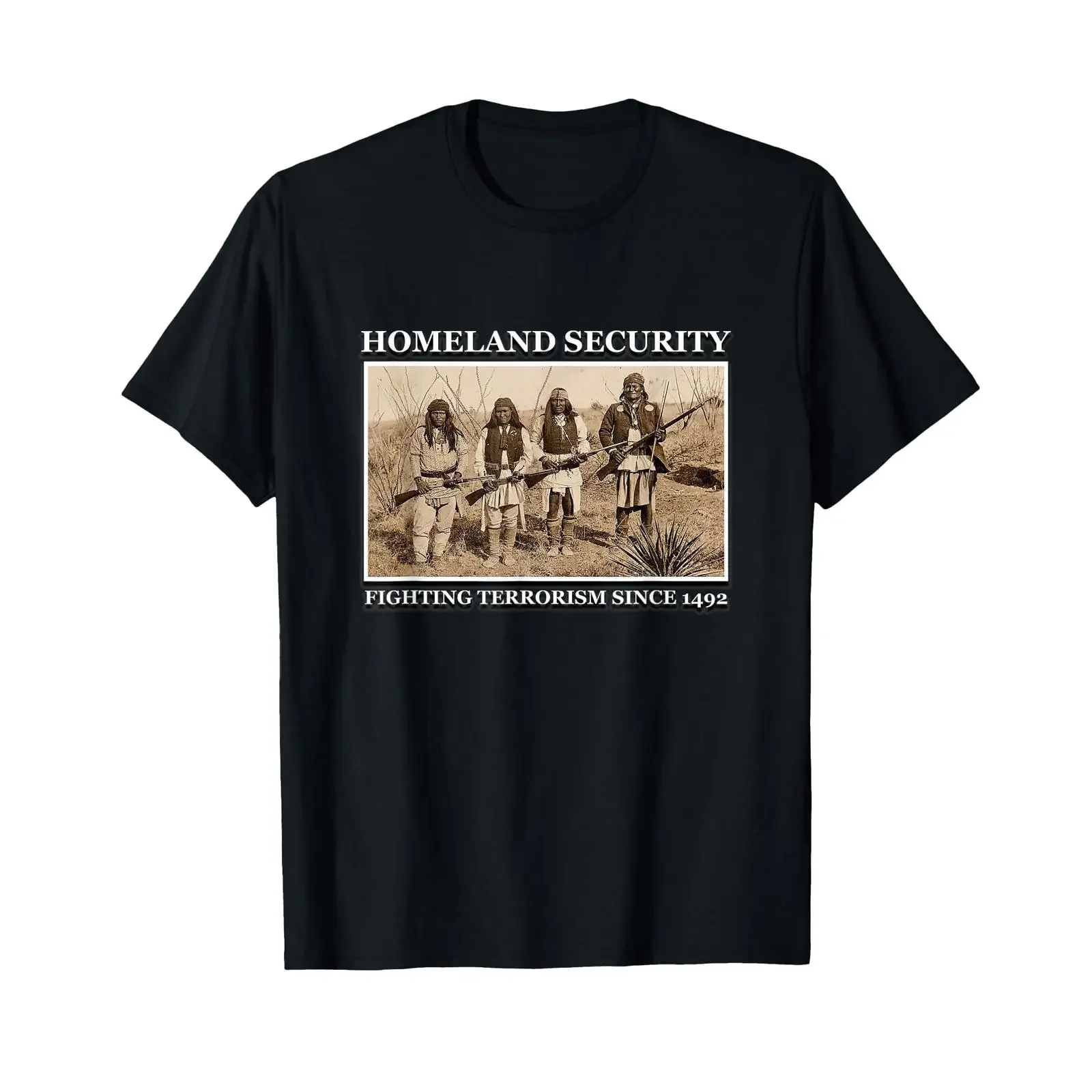 Homeland Security Fighting Terrorism Since 1492 T Shirt vintage Washed Breathable fashion Stylish Versatile Soft