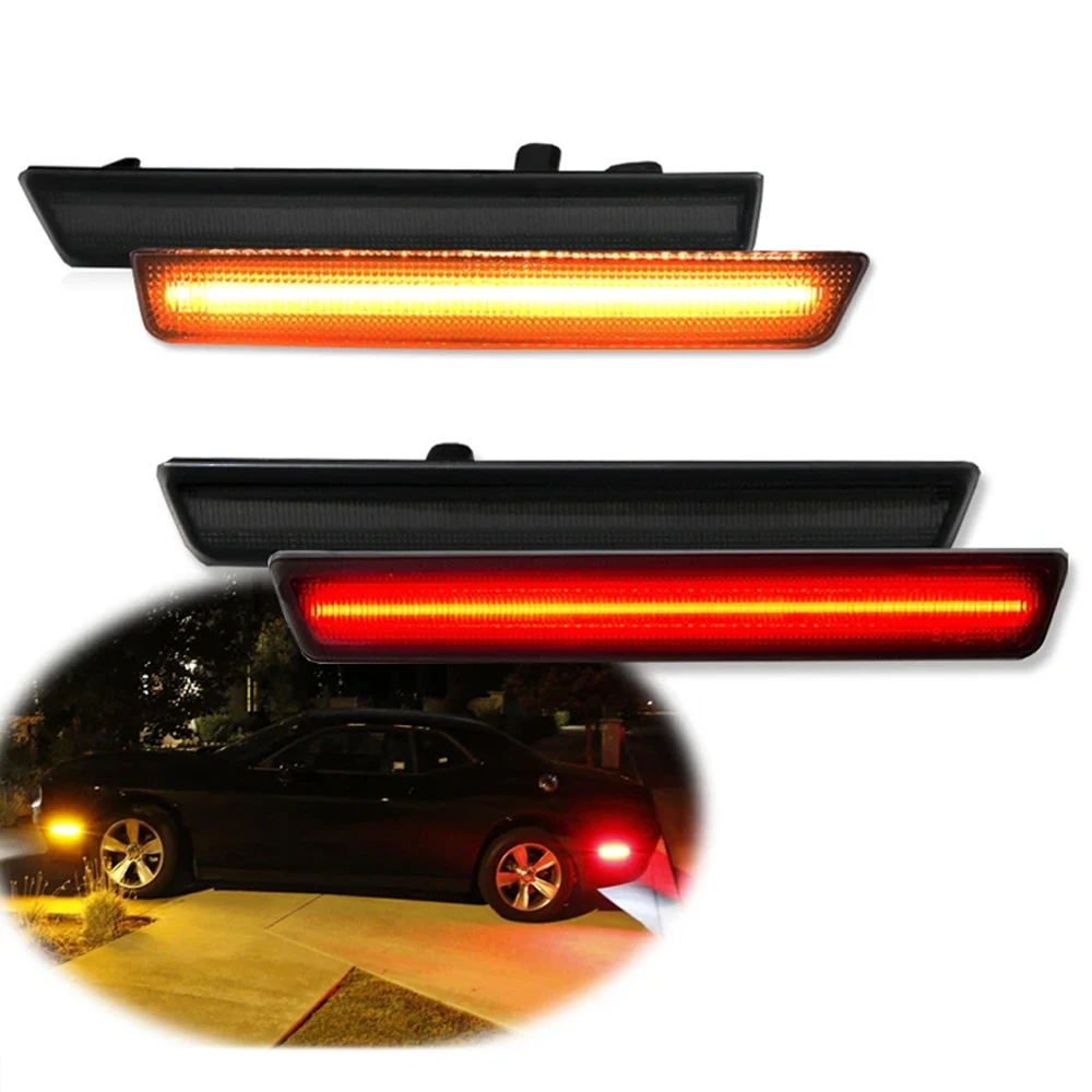 

Боковой габаритный фонарь бампера автомобиля для Dodge Challenger, указатель поворота/парковочный фонарь и задние противотуманные фары, стоп-сигналы, светодиодные фонари