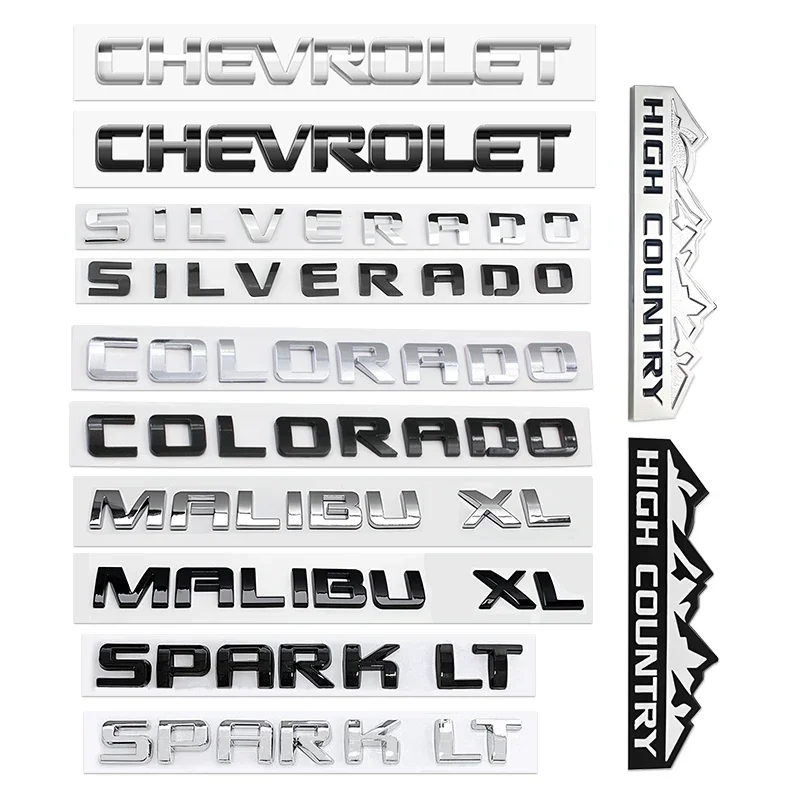 1pcs ABS Car Trunk Boot Fender Logo Emblem Badge Decals Sticker For chevrolet Colorado HIGH COUNTRY malibu xl silverado spark lt