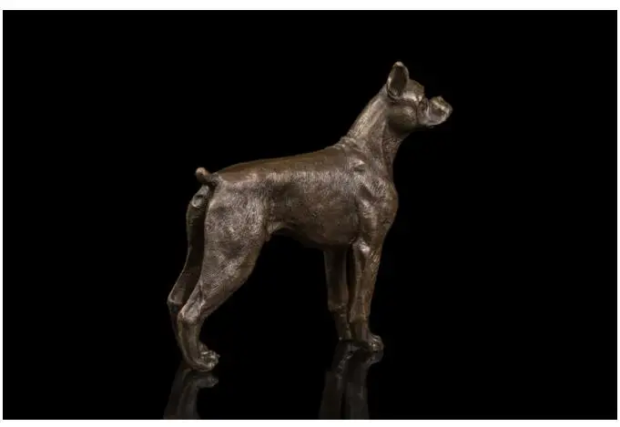 TOP COOL--2020 HOME OFFICE ROOM CLUB BAR TOP decorative art -original animal DOG Hound Retro bronze sculpture art statue