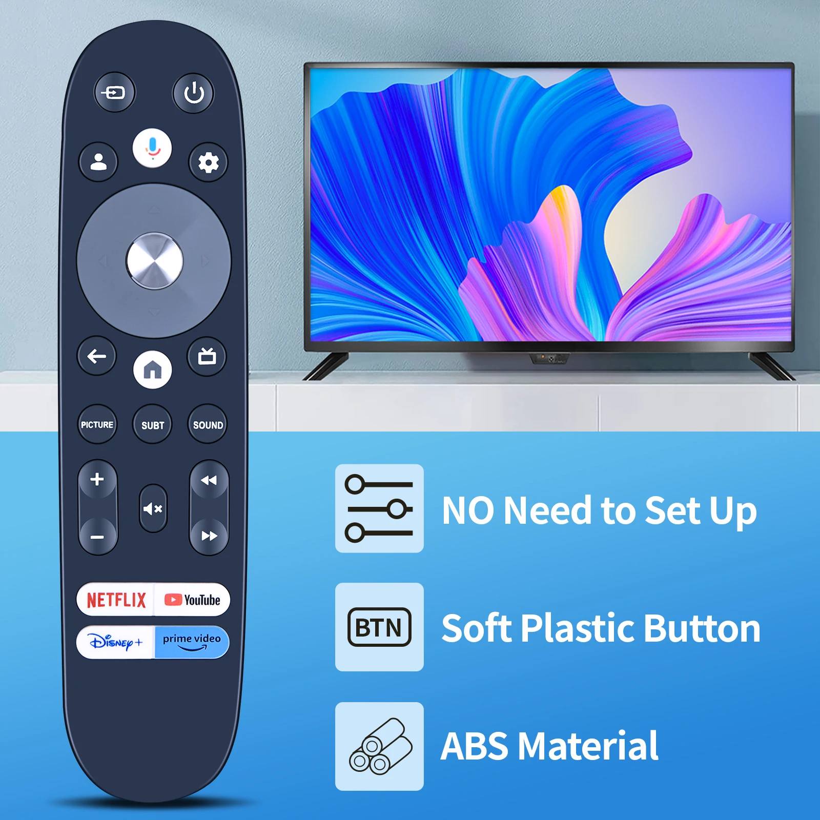 Novo controle remoto de voz para KONKA 4K UHD HDR Android TV UDG58SR680LN