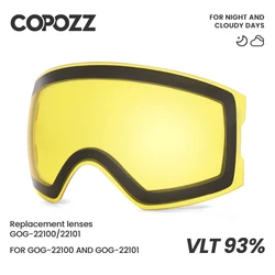 COPOZZ – verres de rechange pour lunettes de Ski, pour modèle 22100/22101, Anti-buée, UV400, pour la neige, uniquement