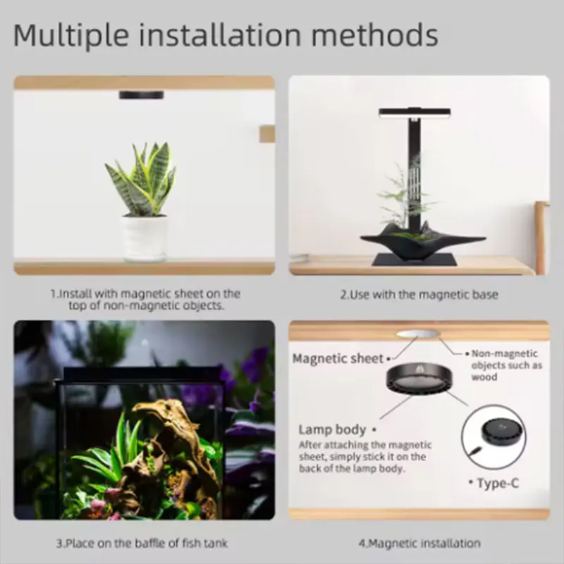 WEEK AQUA Mag Pro Mag Max Nano RGB+UV Light USB Plant Grow Lamp Bluetooth App Control for Freshwater Aquascaping Plant Aquarium view 2