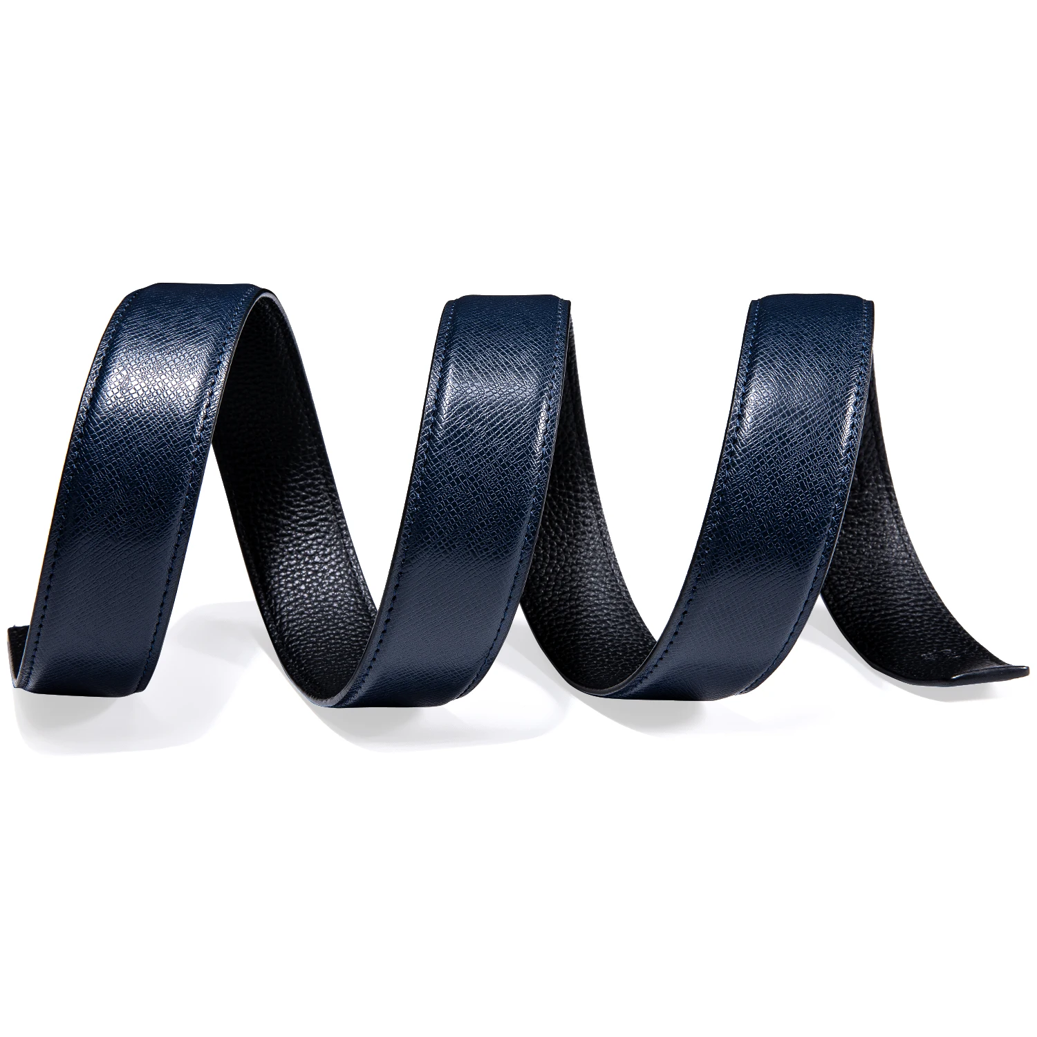 3.5cm wide Luxury Leather Belts for Men Automatic Buckle Blue Men\'s Belt without Buckle 130CM