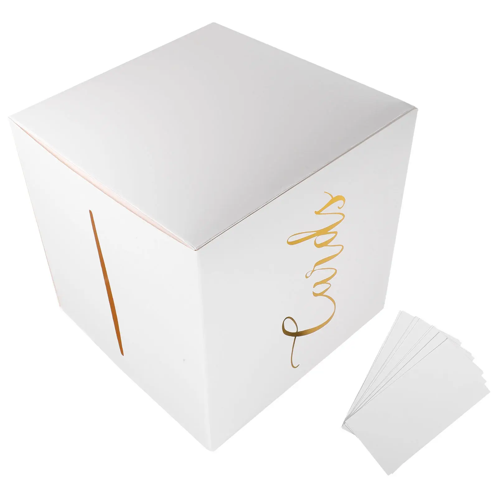 1Set Wedding Card Box Thick Paper Rustic Wedding Keepsake Card Holder Gift Money Box for Reception Anniversary Party Decorations