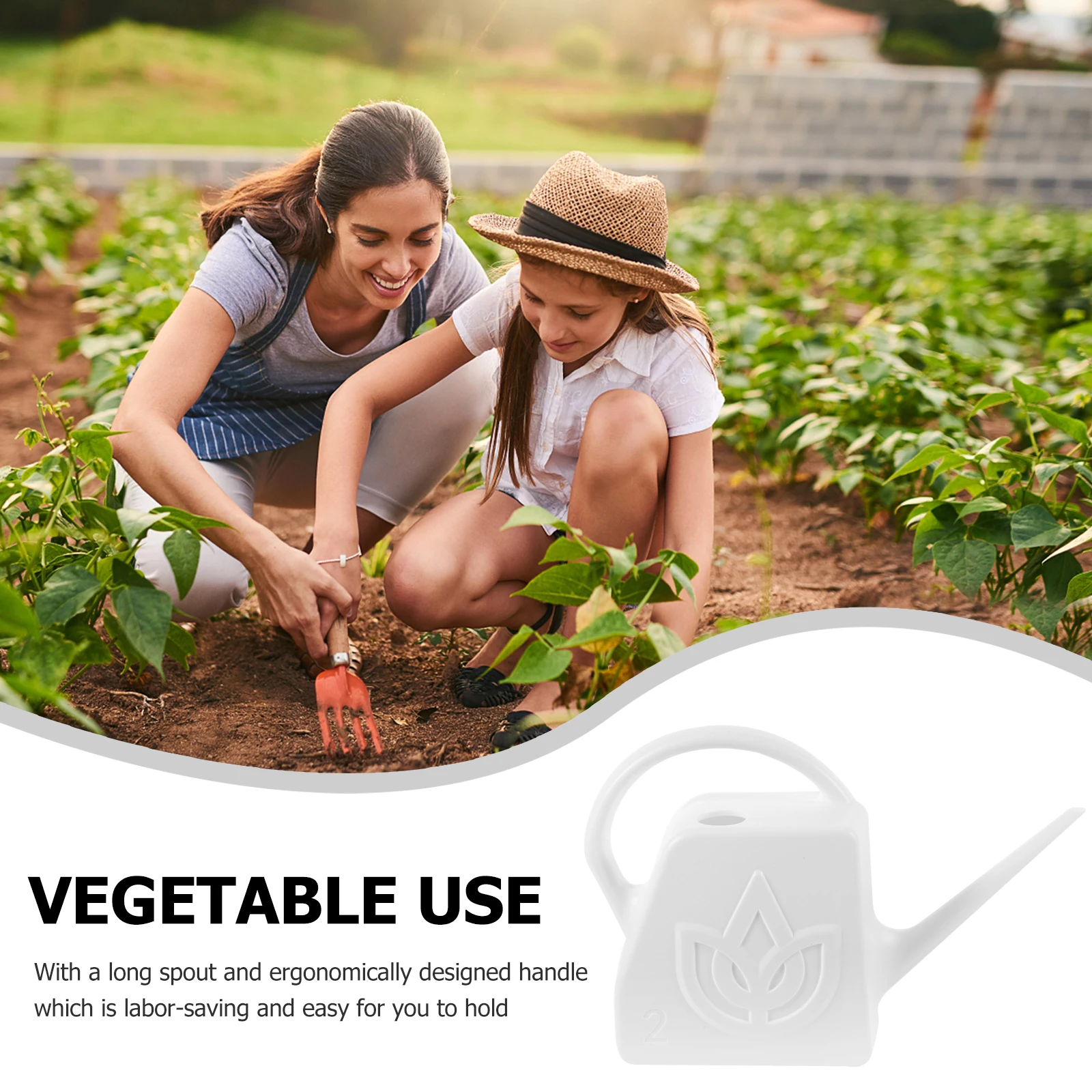 

Long Mouth Watering Can 2L Plastic Large Capacity Flower Pot Watering Bucket Ergonomic Handle Gardening Sprinkler