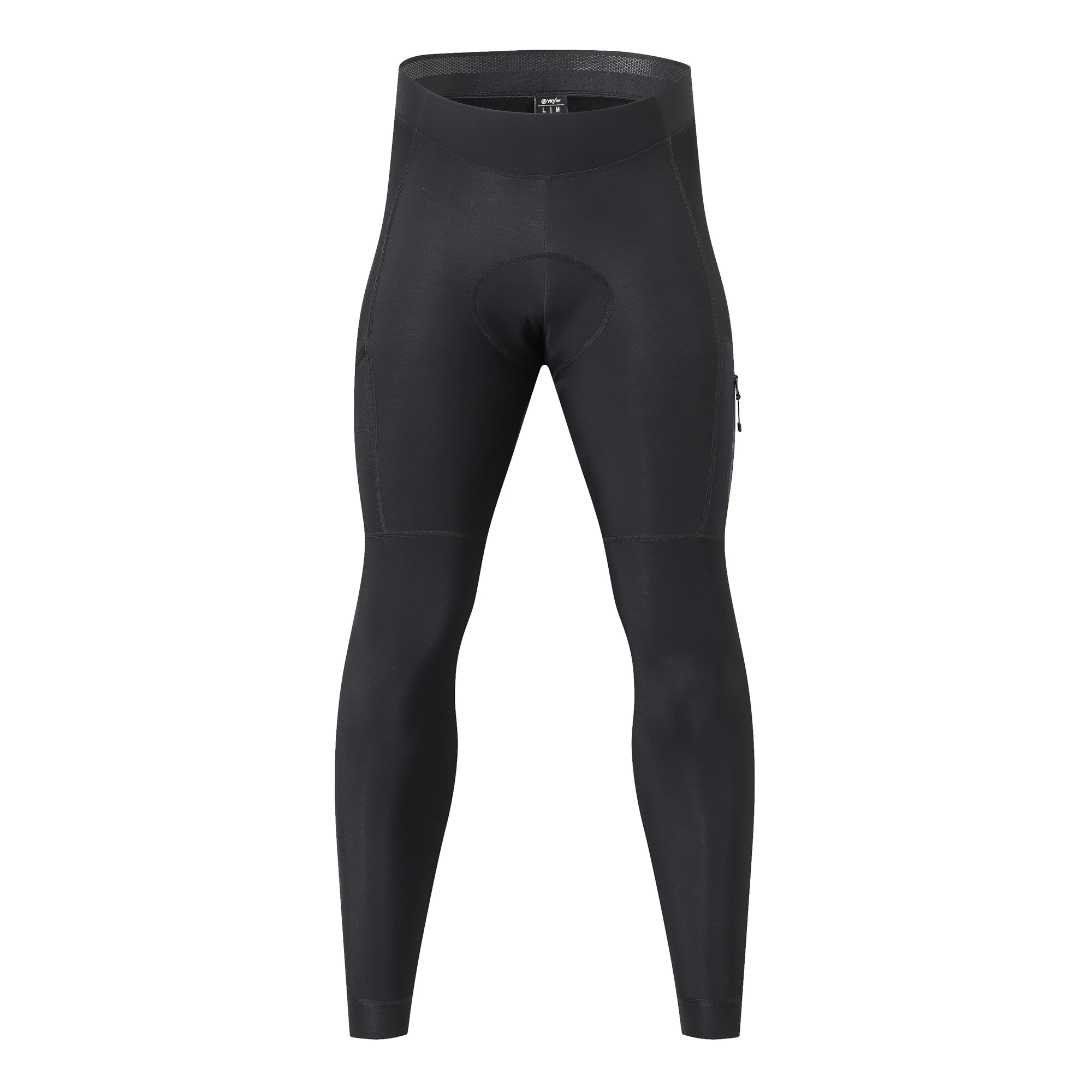 YKYWBIKE Men Winter Cycling Tights Anti-Splashing Road Bike Long Pants Thermal Fleece Bicycle Pants Pocket Warm MTB Clothing