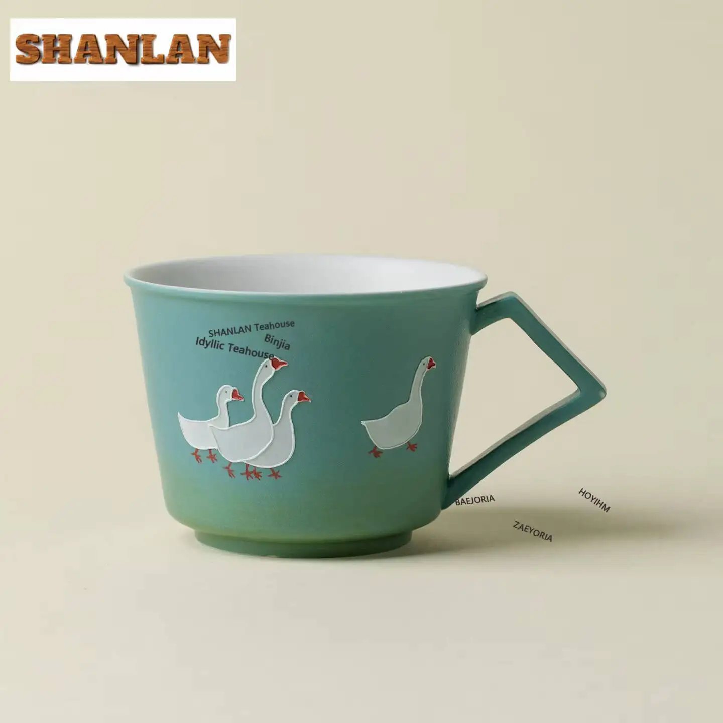 310ml Hand Painted White Goose Coffee Mug Breakfast Mug Afternoon Tea Mug Household Personal Office Water Cup Cafes Collection