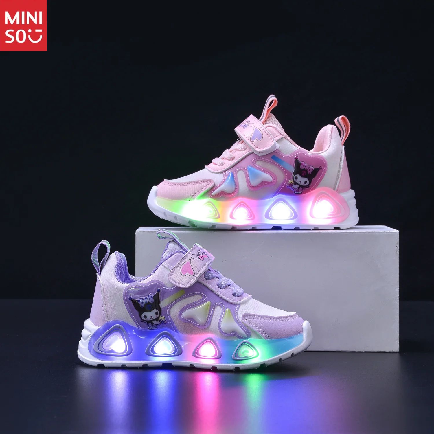 

Miniso New Light Up Kids Sneakers for 1-6 Year Olds, Fashion Running Shoes with LED Lights for Girls