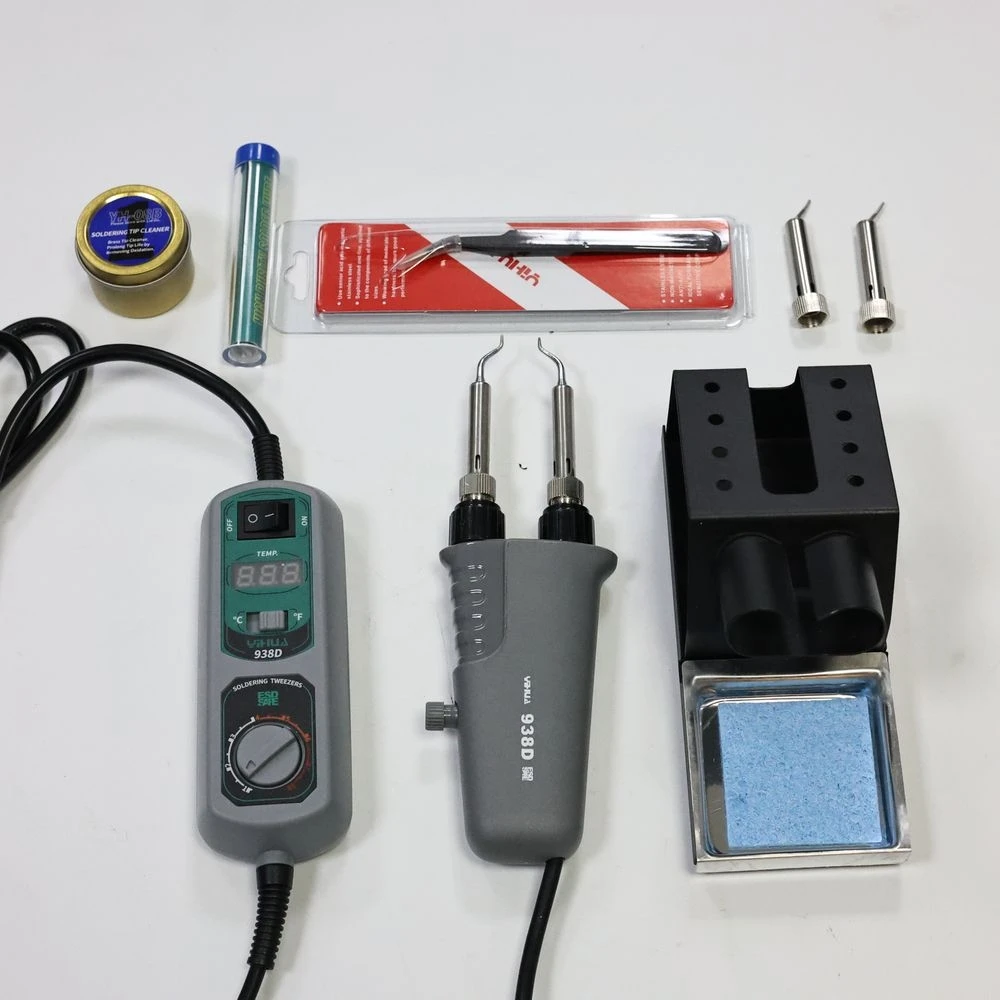 

110V/220V YIHUA 938D Portable Tweezer Soldering Iron Station Tweezers Soldering Station for BGA SMD Repairing Welding Tool