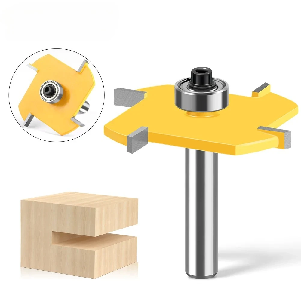 

8mm Shank Four-Edge Ball-Tipped T-type Slotting Cutter Alloy Tungsten Steel Milling Router Bit Trimming Machine Cutter Head