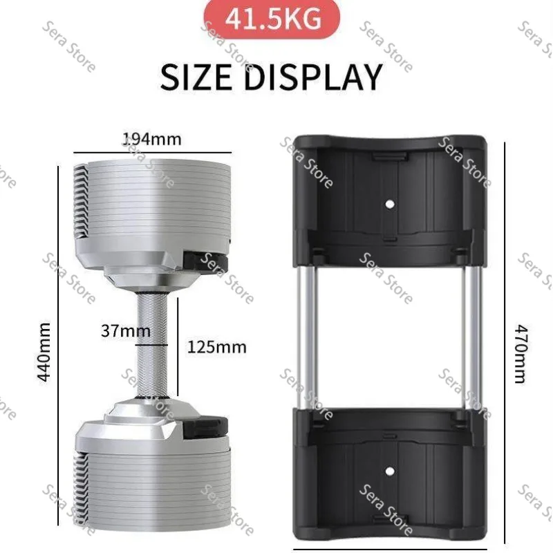 Patent  Chrome Adjustable Dumbbell Set23.5KG/32.5KG/41.5KG  Premium Smart Quick Lock Variable Dumbbell