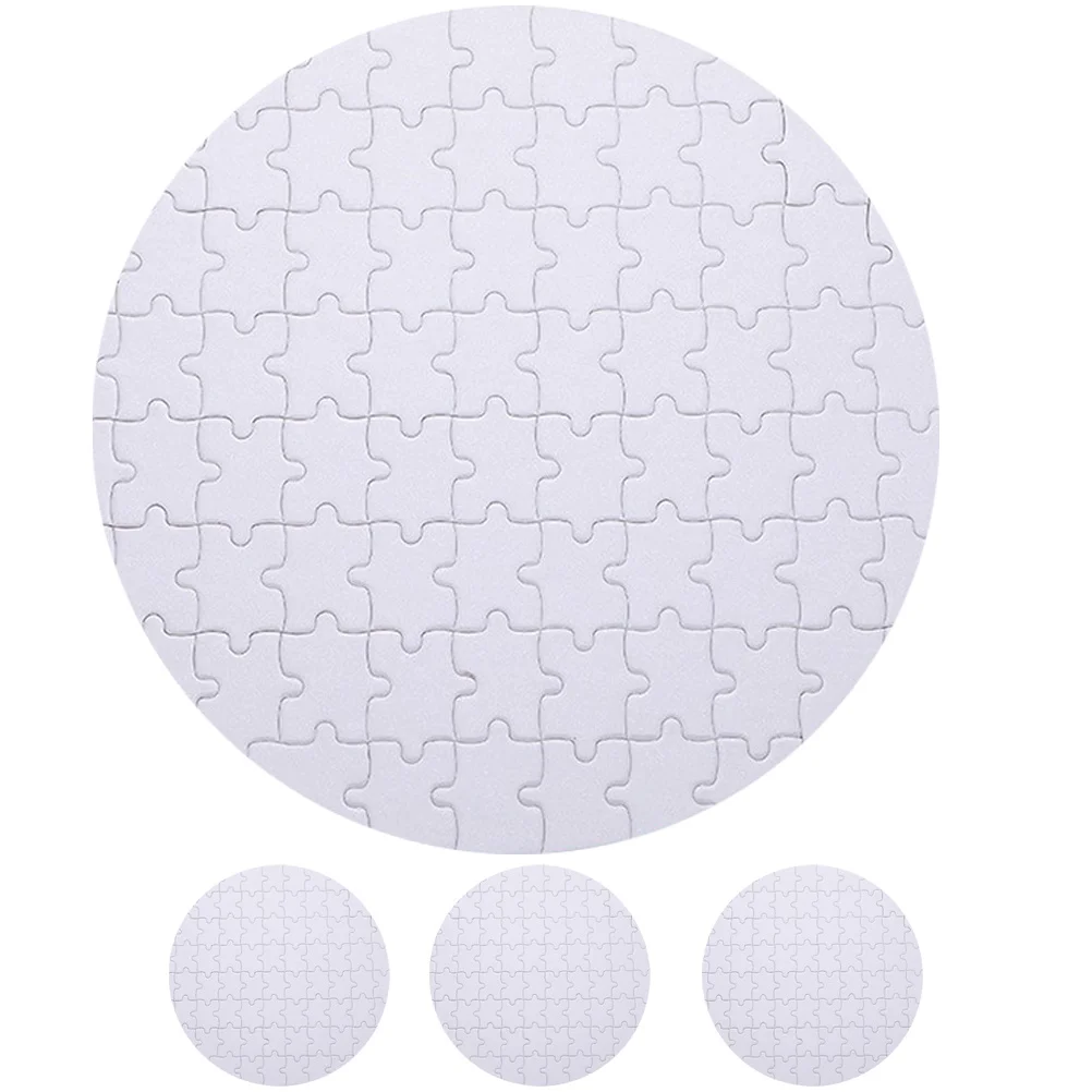 4pcs Heat Transfer Puzzle White Sublimation Puzzles For Diy Craft Blank Jigsaw Pieces Kids Educational Puzzle Game Art Activity