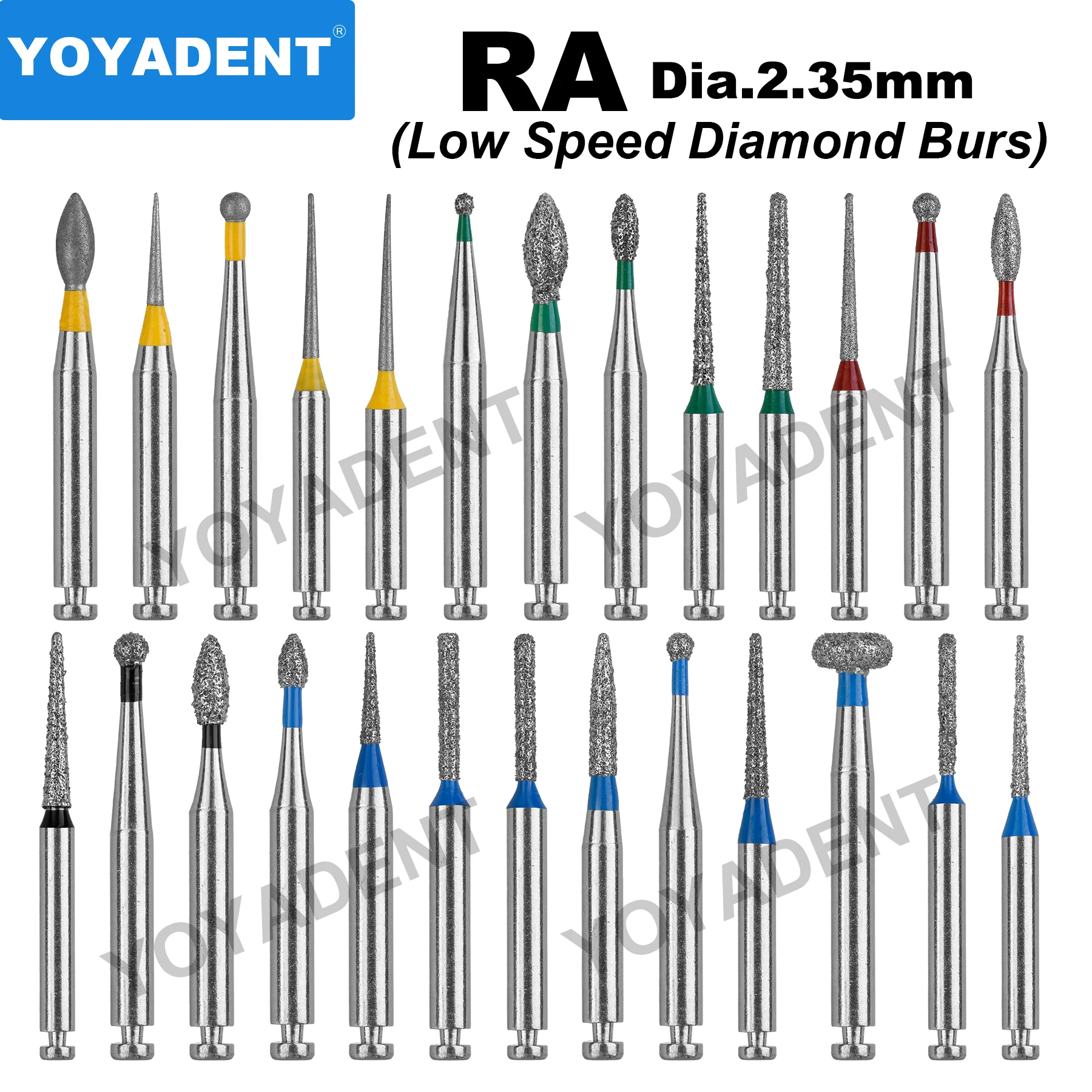 

RA Type 10pcs/Pack Dental Low Speed Diamond Burs Dentistry Drills Dental Burs Dia.2.35mm For Low Speed Contra Angle Handpiece