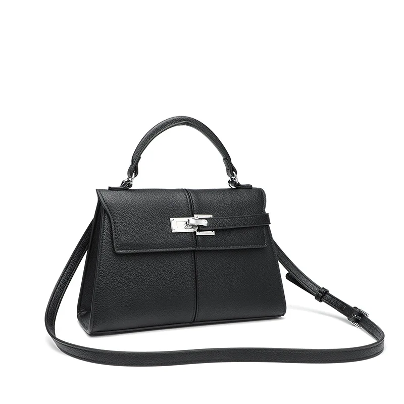 

New Trapezoidal bag niche leather large capacity single-shoulder crossbody bag fashionable ladies handbag