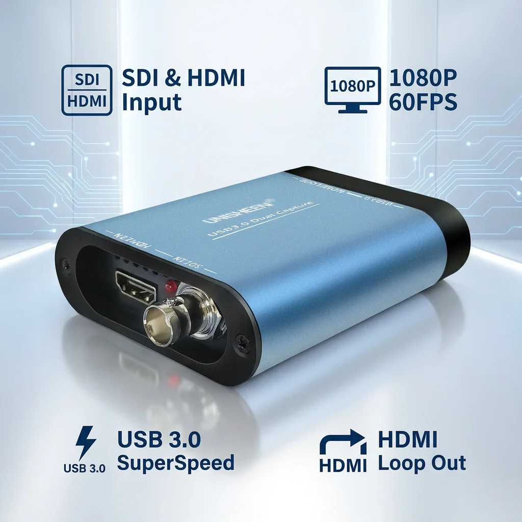 UC3300HS 1080P 60Hz 3G-SDI HDMI to USB 3.0 Video Capture Card with Loopout for Professional Switcher and Live Stream Box