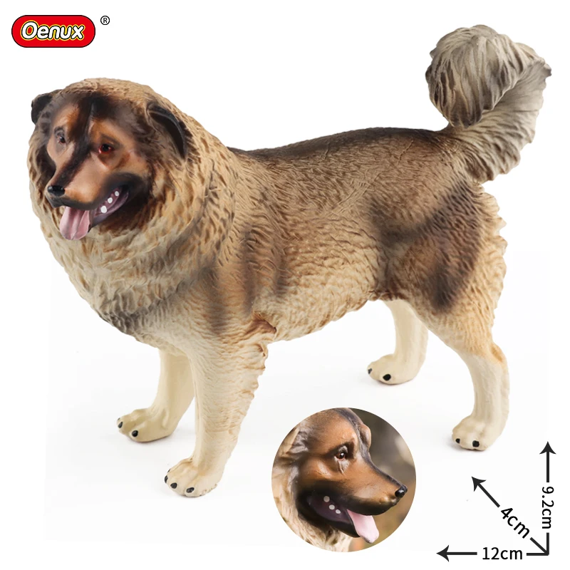 Oenux Classic Caucasian Ovcharka Action Figures Pet Dog Animals Model  PVC Lifelike Educational Collection Decoration Kids Toy