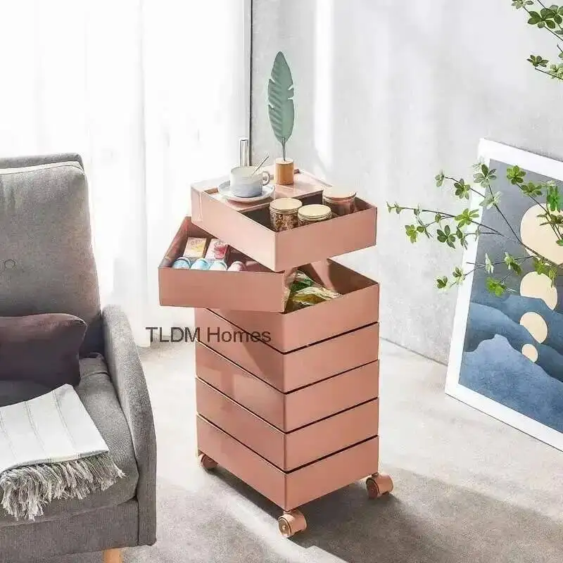 Creative360 °   Estetyczny wózek pomocniczy, obrotowy wózek kosmetyczny do salonu fryzjerskiego, wielofunkcyjny szafka narzędziowa, wielopoziomowy wózek do przechowywania.