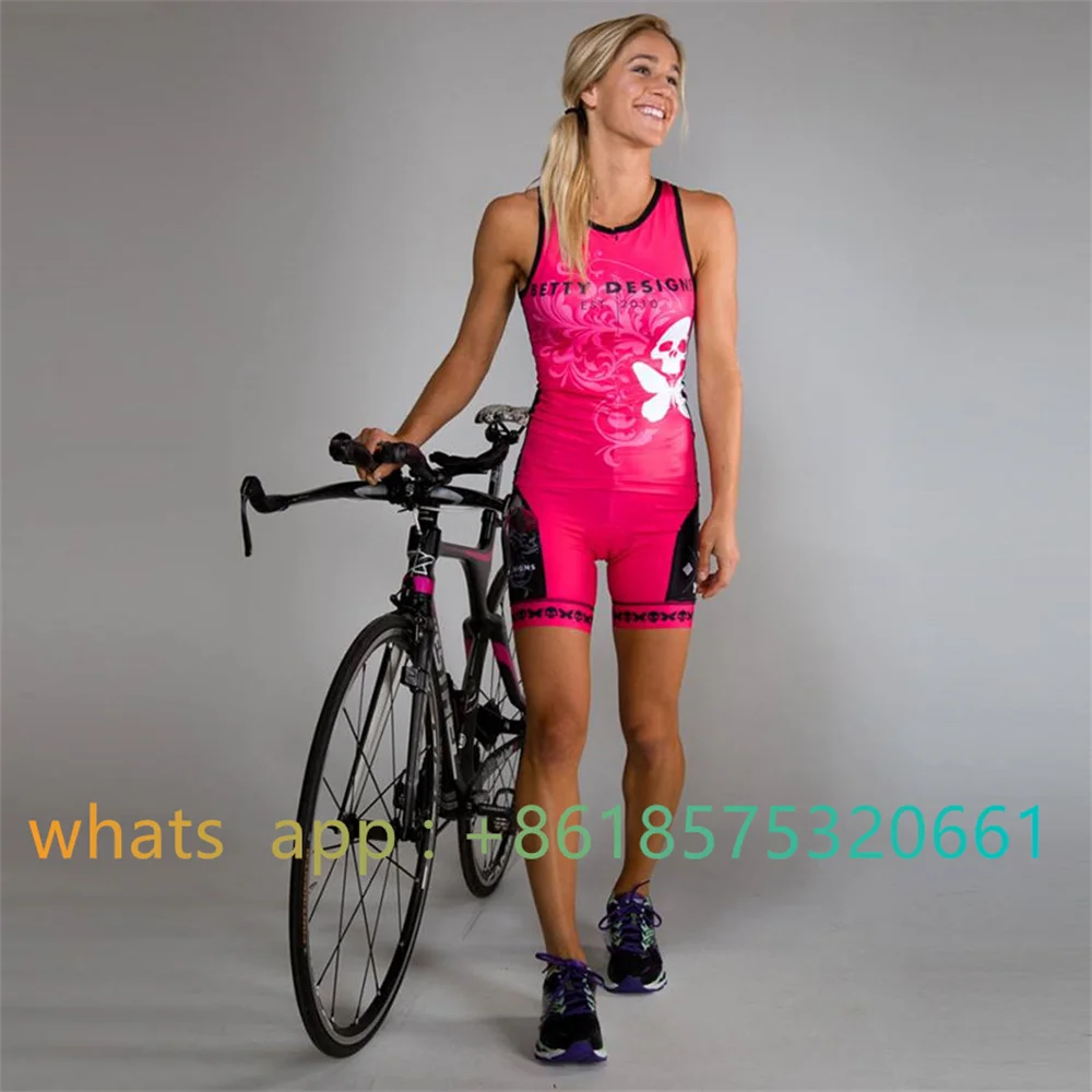 betty woman triathlon cycling skinsuit summer Sleeveless swimwear custom bike suit ciclismo cycling clothes jumpsuit