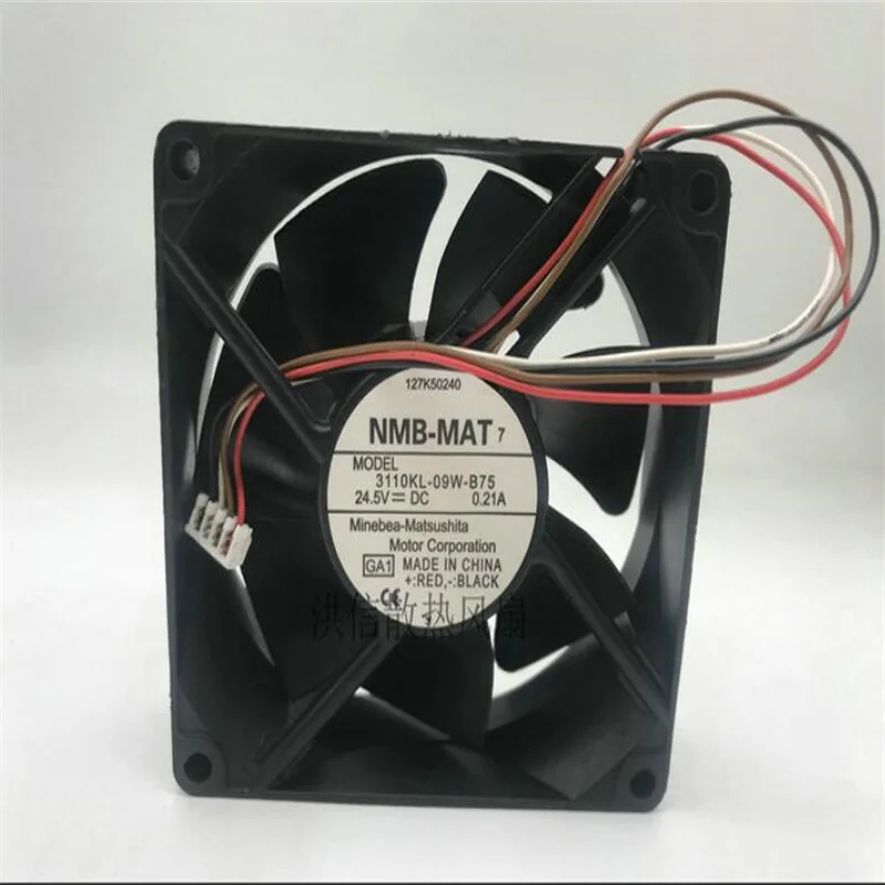 

Original NMB 3110KL-09W-B75 DC24.5V 0.21A 8CM 8025 four-wire inverter fan