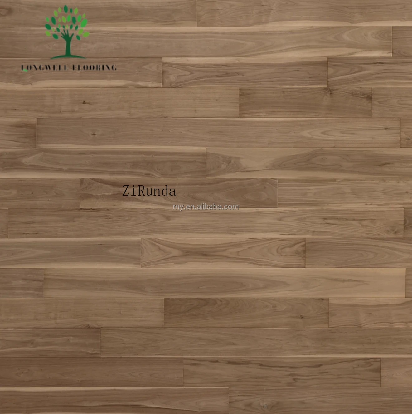 Versión personalizada Piso de roble cepillado interior clásico moderno de 190 mm de ancho Madera de ingeniería de nogal negro multicapa de alta calidad