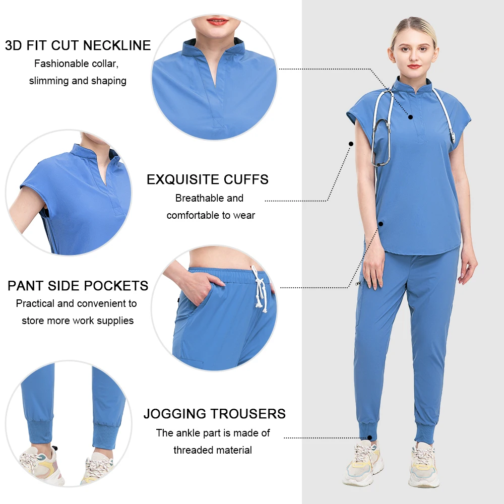 Elastische, weiche Krankenschwesteruniform, Zahnklinik, medizinische Ästhetik, Arbeitskleidung, Arzt, schnell trocknend, Gesundheitsdienstleistungen, Sets, Krankenpflegeartikel