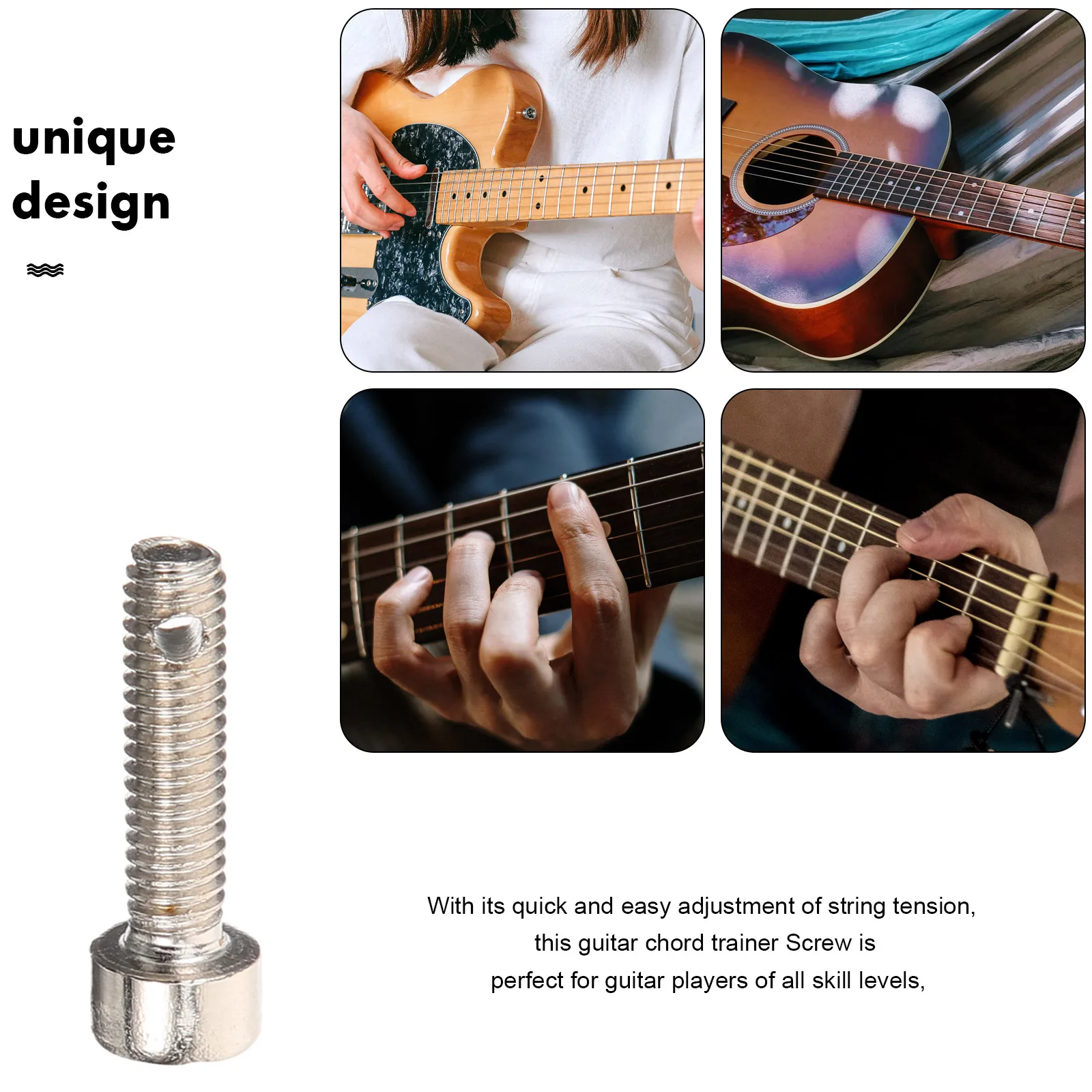 

Screw Guitar Accessories Chord Practice Tool Stainless Steel Inner 6-angle Screws Aid Chords Trainer