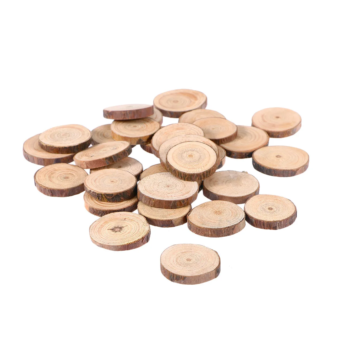

30pcs 3-4Cm Natural Rosewood Wood Slices For Diy Crafts Wedding Decor Table Numbers Rustic Centerpieces Log Discs Crafting