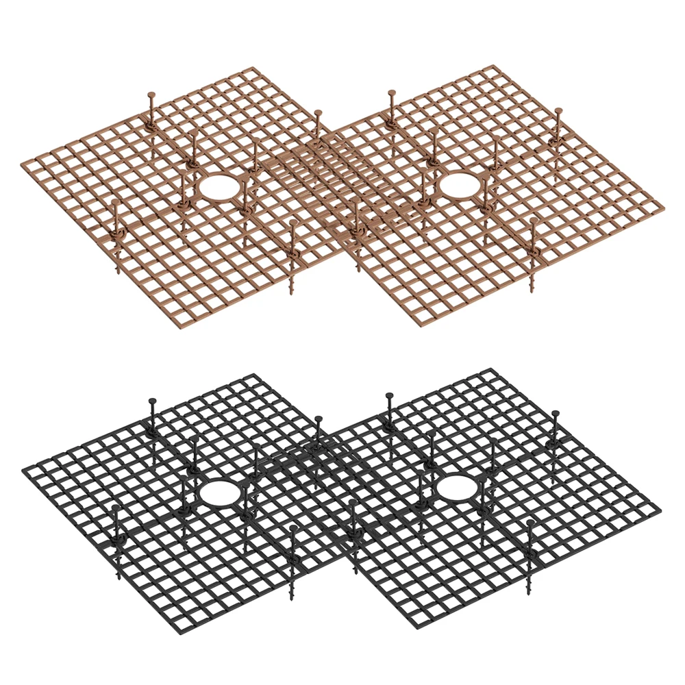 

Flower Pot Cover Grids 19cm/30cm/52cm for Flower Pots Protection Against Animals and Children Plastic 4pcs Brown Black