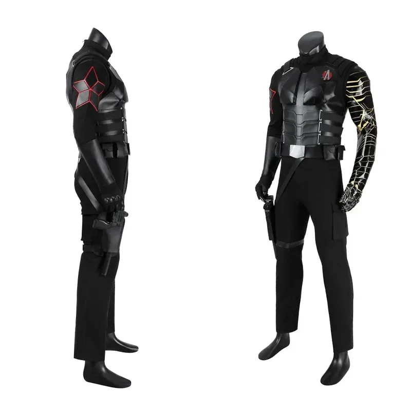 

New Bucky Barnes Cosplay Costumes Leather Soldier Vest Shirt Pants Full Set Halloween Battle Suit Fantasia Custom Size