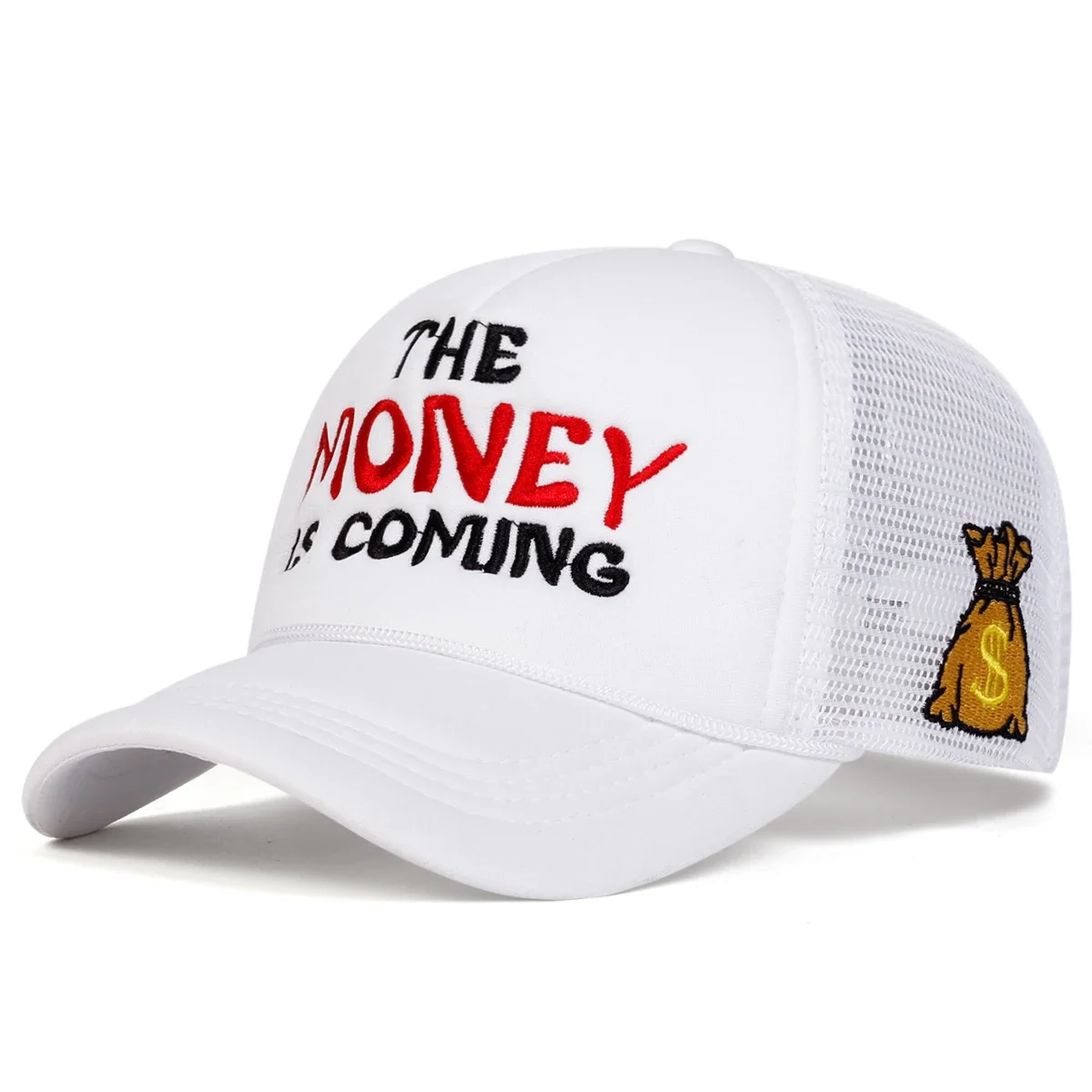 Unisex THE MONEY Letter Embroidery Baseball Net Caps Hip Hop Cap Spring Summer Outdoor Adjustable Casual Hats Sunscreen Hat