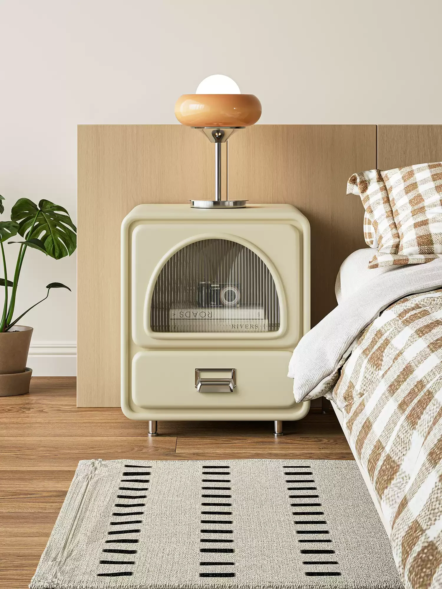 Cream wind bedside table Modern simple household bedroom Cute bedside table