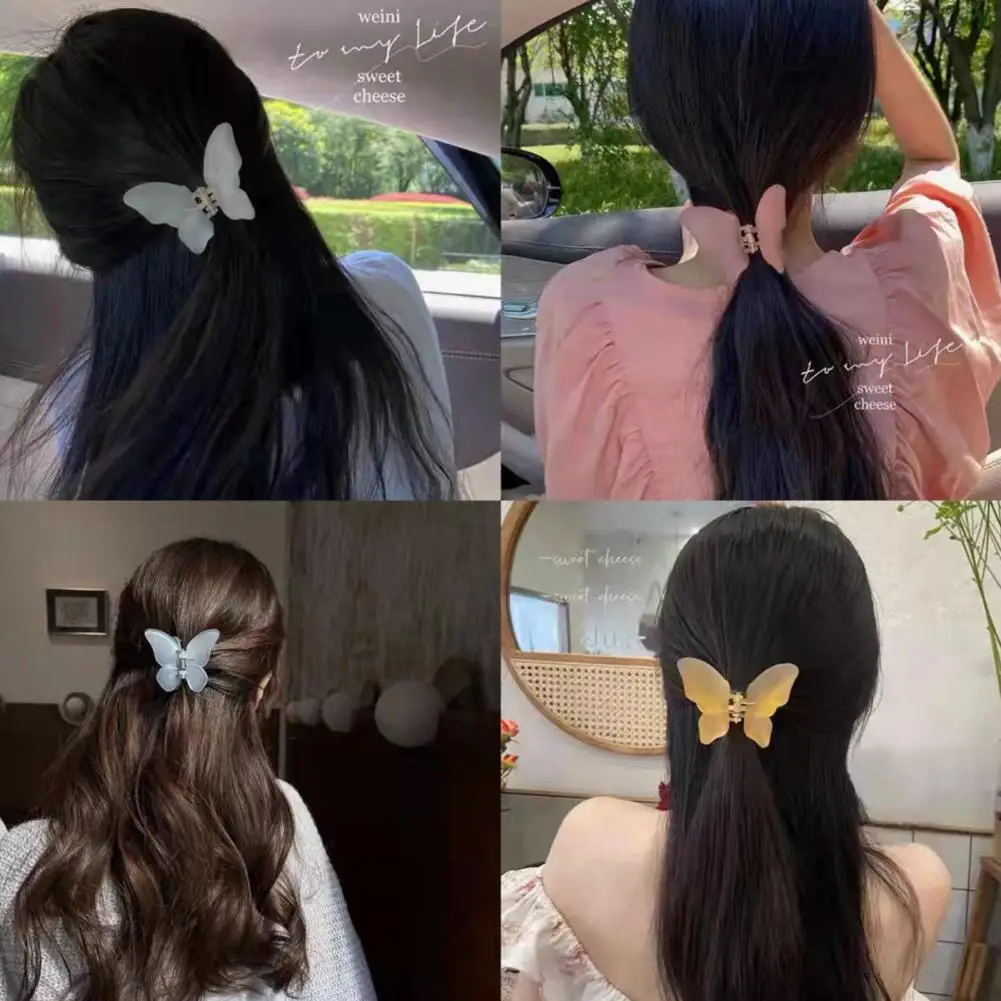 Hair Claw Elegant Cross Teeth Headwear Clip Butterfly Shape Design Hair Clip Hair Accessories