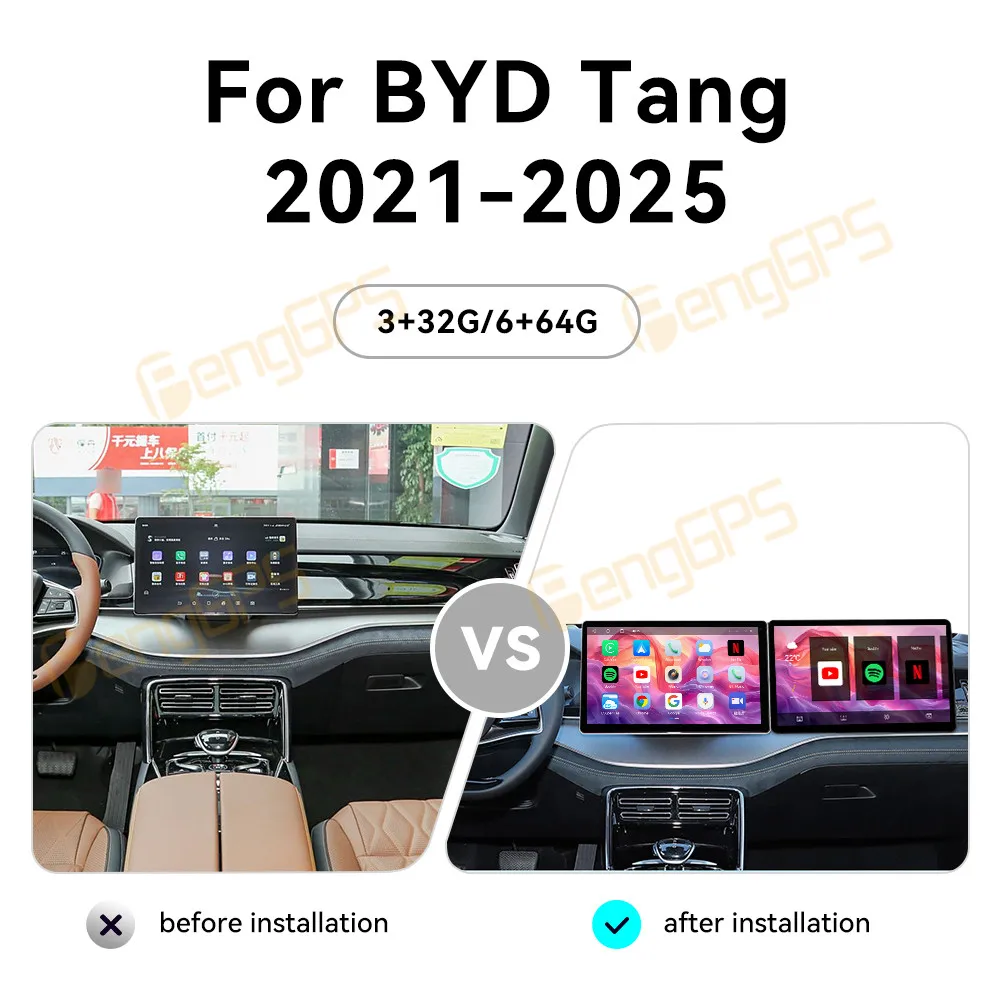 

Co-pilot Screen 15.6 Inch For BYD Tang 2021-2025 Touch Screen Multimedia Player GPS Navigation Headuint Car Accessories 4G WIFI