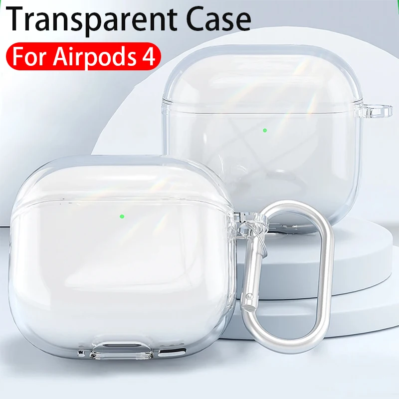 For Airpods 4 Earphone Transparent Protective Case For Air Pods 4 Full Coverage Soft TPU Protector Cover Shockproof Shell