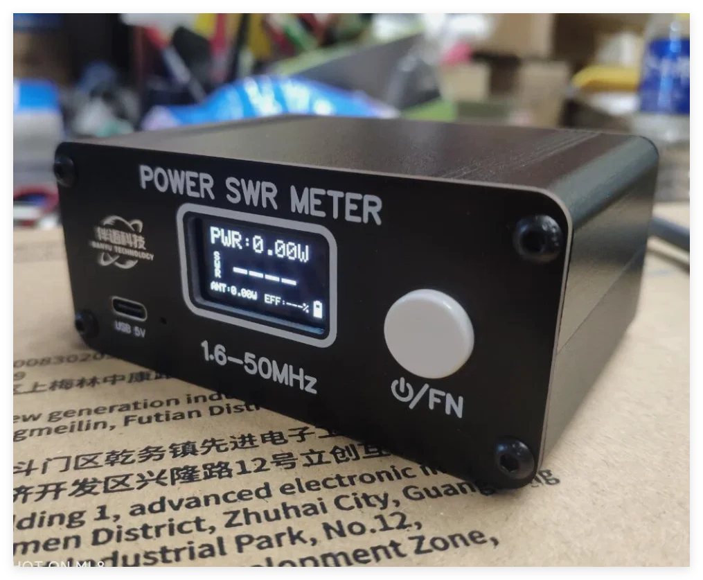 Mini QRP 150W 1.6-50MHz HF SWR / مقياس الطاقة FM/AM/CW/SSB + بطارية + OLED