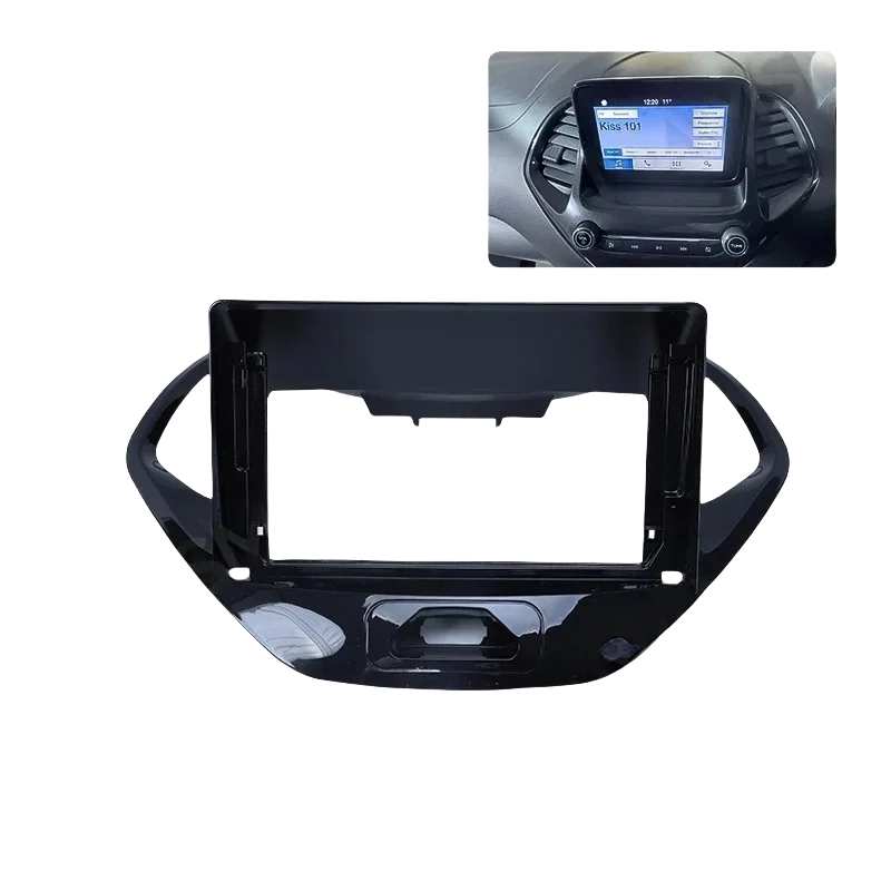 Para Ford KA 2018 Radio estéreo de coche Fascia reacondicionamiento de coche 2DIN DVD marco Panel tablero Kit placa de accesorios Cable de alimentación Canbus