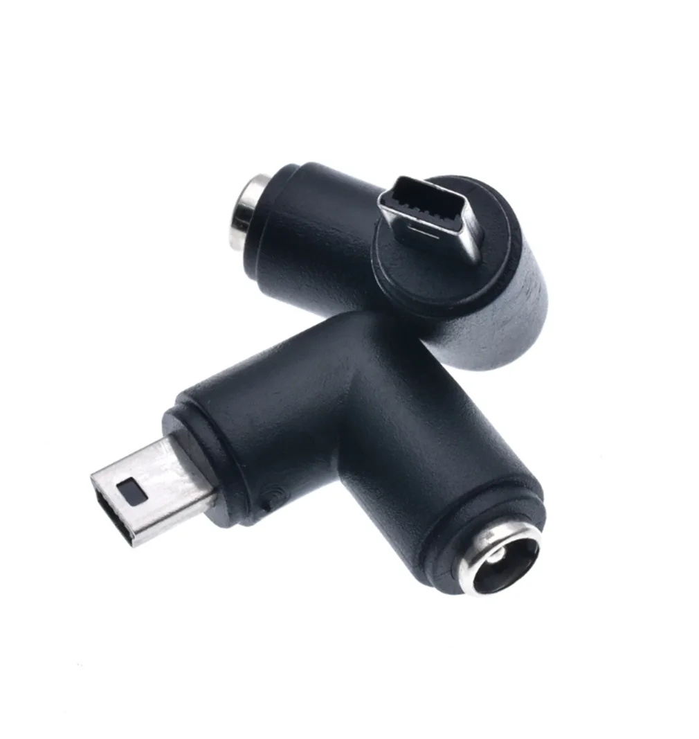 1pcs DC 5.5 x 2.1 mm Plug Female to Mini USB 90 degree Male DC Power Connector Adapter for Laptop/Tablet Cellphone